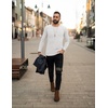 image:imageEkouaer Mens Long Sleeve Shirts Ribbed Pullover Tees Sim Fit Thermal Tops Crew Neck Stretchy Undershirts S3XLWhite