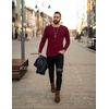image:imageEkouaer Mens Long Sleeve Shirts Ribbed Pullover Tees Sim Fit Thermal Tops Crew Neck Stretchy Undershirts S3XLWine Red