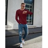 image:imageEkouaer Mens Long Sleeve Shirts Ribbed Pullover Tees Sim Fit Thermal Tops Crew Neck Stretchy Undershirts S3XLWine Red