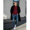 image:imageEkouaer Mens Long Sleeve Shirts Ribbed Pullover Tees Sim Fit Thermal Tops Crew Neck Stretchy Undershirts S3XLWine Red