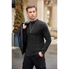 image:imageEkouaer Mens Mock Turtleneck Shirts Long Sleeve Underwear Tops Fleece Ribbed Knit Pullover Sweater Basic Thermal SweatshirtsBlack