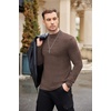 image:imageEkouaer Mens Mock Turtleneck Shirts Long Sleeve Underwear Tops Fleece Ribbed Knit Pullover Sweater Basic Thermal SweatshirtsBrown