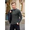 image:imageEkouaer Mens Mock Turtleneck Shirts Long Sleeve Underwear Tops Fleece Ribbed Knit Pullover Sweater Basic Thermal SweatshirtsDark Grey
