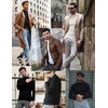 image:imageEkouaer Mens Mock Turtleneck Shirts Long Sleeve Underwear Tops Fleece Ribbed Knit Pullover Sweater Basic Thermal SweatshirtsDeep Blue