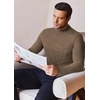 image:imageEkouaer Mens Mock Turtleneck Shirts Long Sleeve Underwear Tops Fleece Ribbed Knit Pullover Sweater Basic Thermal SweatshirtsGreen Gray