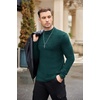image:imageEkouaer Mens Mock Turtleneck Shirts Long Sleeve Underwear Tops Fleece Ribbed Knit Pullover Sweater Basic Thermal SweatshirtsLake Green