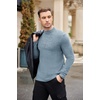 image:imageEkouaer Mens Mock Turtleneck Shirts Long Sleeve Underwear Tops Fleece Ribbed Knit Pullover Sweater Basic Thermal SweatshirtsLight Blue