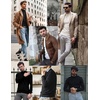 image:imageEkouaer Mens Mock Turtleneck Shirts Long Sleeve Underwear Tops Fleece Ribbed Knit Pullover Sweater Basic Thermal SweatshirtsLight Blue