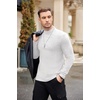 image:imageEkouaer Mens Mock Turtleneck Shirts Long Sleeve Underwear Tops Fleece Ribbed Knit Pullover Sweater Basic Thermal SweatshirtsWhite