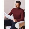image:imageEkouaer Mens Mock Turtleneck Shirts Long Sleeve Underwear Tops Fleece Ribbed Knit Pullover Sweater Basic Thermal SweatshirtsWine Red