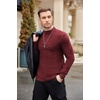 image:imageEkouaer Mens Mock Turtleneck Shirts Long Sleeve Underwear Tops Fleece Ribbed Knit Pullover Sweater Basic Thermal SweatshirtsWine Red