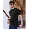 image:imageEkouaer Mens Mock Turtleneck Short Sleeve Slim Fit Thermal ShirtBlack