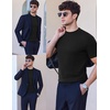 image:imageEkouaer Mens Mock Turtleneck Short Sleeve Slim Fit Thermal ShirtBlack