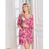 image:imageEkouaer Robes for Women Lightweight Waffle Bath Robe Soft Floral Ladies Sleepwear Loungewear SXXLA Pinkfloral