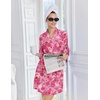 image:imageEkouaer Robes for Women Lightweight Waffle Bath Robe Soft Floral Ladies Sleepwear Loungewear SXXLA Pinkfloral