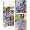 image:imageEkouaer Robes for Women Lightweight Waffle Bath Robe Soft Floral Ladies Sleepwear Loungewear SXXLBluefloral