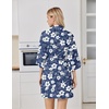 image:imageEkouaer Robes for Women Lightweight Waffle Bath Robe Soft Floral Ladies Sleepwear Loungewear SXXLDeep Bluefloral