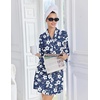 image:imageEkouaer Robes for Women Lightweight Waffle Bath Robe Soft Floral Ladies Sleepwear Loungewear SXXLDeep Bluefloral