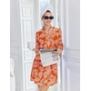 image:imageEkouaer Robes for Women Lightweight Waffle Bath Robe Soft Floral Ladies Sleepwear Loungewear SXXLOrangepalm Leaf