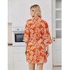 image:imageEkouaer Robes for Women Lightweight Waffle Bath Robe Soft Floral Ladies Sleepwear Loungewear SXXLOrangepalm Leaf