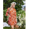 image:imageEkouaer Robes for Women Lightweight Waffle Bath Robe Soft Floral Ladies Sleepwear Loungewear SXXLOrangepalm Leaf