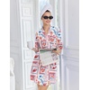 image:imageEkouaer Robes for Women Lightweight Waffle Bath Robe Soft Floral Ladies Sleepwear Loungewear SXXLWhiteseabed Printed
