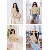 image:imageEkouaer Thermal Turtleneck Shirt Women Ribbed Long Sleeve Mock Neck Tops Slim Fit Lettuce Trim Base LayerBeige