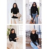 image:imageEkouaer Thermal Turtleneck Shirt Women Ribbed Long Sleeve Mock Neck Tops Slim Fit Lettuce Trim Base LayerBlack