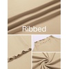image:imageEkouaer Thermal Turtleneck Shirt Women Ribbed Long Sleeve Mock Neck Tops Slim Fit Lettuce Trim Base LayerBlackBeige