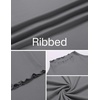 image:imageEkouaer Thermal Turtleneck Shirt Women Ribbed Long Sleeve Mock Neck Tops Slim Fit Lettuce Trim Base LayerBlackGrey
