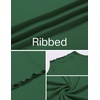 image:imageEkouaer Thermal Turtleneck Shirt Women Ribbed Long Sleeve Mock Neck Tops Slim Fit Lettuce Trim Base LayerGreen