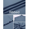 image:imageEkouaer Thermal Turtleneck Shirt Women Ribbed Long Sleeve Mock Neck Tops Slim Fit Lettuce Trim Base LayerGrey Blue