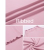 image:imageEkouaer Thermal Turtleneck Shirt Women Ribbed Long Sleeve Mock Neck Tops Slim Fit Lettuce Trim Base LayerPink
