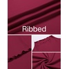 image:imageEkouaer Thermal Turtleneck Shirt Women Ribbed Long Sleeve Mock Neck Tops Slim Fit Lettuce Trim Base LayerRed