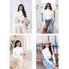 image:imageEkouaer Thermal Turtleneck Shirt Women Ribbed Long Sleeve Mock Neck Tops Slim Fit Lettuce Trim Base LayerWhite