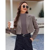 image:imageEkouaer Women 3 Pack Turtleneck Shirts Ribbed Thermal Underwear Tops Lightweight Long Sleeve Layer Tees Basic Pullover BlouseBlackBrownDark Grey
