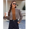 image:imageEkouaer Women 3 Pack Turtleneck Shirts Ribbed Thermal Underwear Tops Lightweight Long Sleeve Layer Tees Basic Pullover BlouseBlackLight BrownKhaki