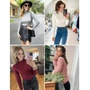 image:imageEkouaer Women 3 Pack Turtleneck Shirts Ribbed Thermal Underwear Tops Lightweight Long Sleeve Layer Tees Basic Pullover BlouseBlackLight GreyLight Brown