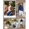 image:imageEkouaer Women 3 Pack Turtleneck Shirts Ribbed Thermal Underwear Tops Lightweight Long Sleeve Layer Tees Basic Pullover BlouseBlackWhiteBrown