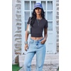 image:imageEkouaer Women Short Sleeve Shirts Lightweight Thermal Tops Ribbed Knitted Outfit Tees Soft Crew Neck Undershirt Basic ClothesDark Gray