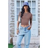 image:imageEkouaer Women Short Sleeve Shirts Lightweight Thermal Tops Ribbed Knitted Outfit Tees Soft Crew Neck Undershirt Basic ClothesGray