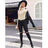 image:imageEkouaer Women Turtleneck Shirt Long Sleeve Layer Tops Basic Ribbed Tees Soft Stretch Thermal Undershirts Lightweight BlouseBeige