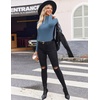 image:imageEkouaer Women Turtleneck Shirt Long Sleeve Layer Tops Basic Ribbed Tees Soft Stretch Thermal Undershirts Lightweight BlouseBlue Gray