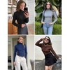 image:imageEkouaer Women Turtleneck Shirt Long Sleeve Layer Tops Basic Ribbed Tees Soft Stretch Thermal Undershirts Lightweight BlouseDirty Pink