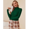 image:imageEkouaer Women Turtleneck Shirt Long Sleeve Layer Tops Basic Ribbed Tees Soft Stretch Thermal Undershirts Lightweight BlouseGreen