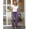 image:imageEkouaer Womens 2 Pack Lounge Pants Comfy Pajama Pants Plaid Pajama Bottoms with Pockets Drawstring Pj Bottoms Pants2 Packpinkpurple Plaid