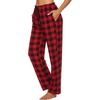 image:imageEkouaer Womens 2 Pack Lounge Pants Comfy Pajama Pants Plaid Pajama Bottoms with Pockets Drawstring Pj Bottoms Pants2 Packset 1