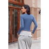 image:imageEkouaer Womens 3 Pack Long Sleeve Shirts Fitted Tops Base Layering Tight Thermal Undershirts XSXXLBlackBlueWine Red
