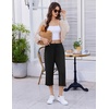 image:imageEkouaer Womens Capri Pajama Pants 2026 Wide Leg Lounge Sleep Pants Soft Comfy Drawstring Pj Bottoms with Pockets