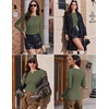 image:imageEkouaer Womens Long Sleeve Henley Shirts Button Ribbed Knit Tops Basic Layering Slim Fit Soft Thermal Underwear TopsArmy Green